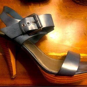 Women’s Size 10 Kelly & Katie Sandals. Navy blue leather with buckle detail.
